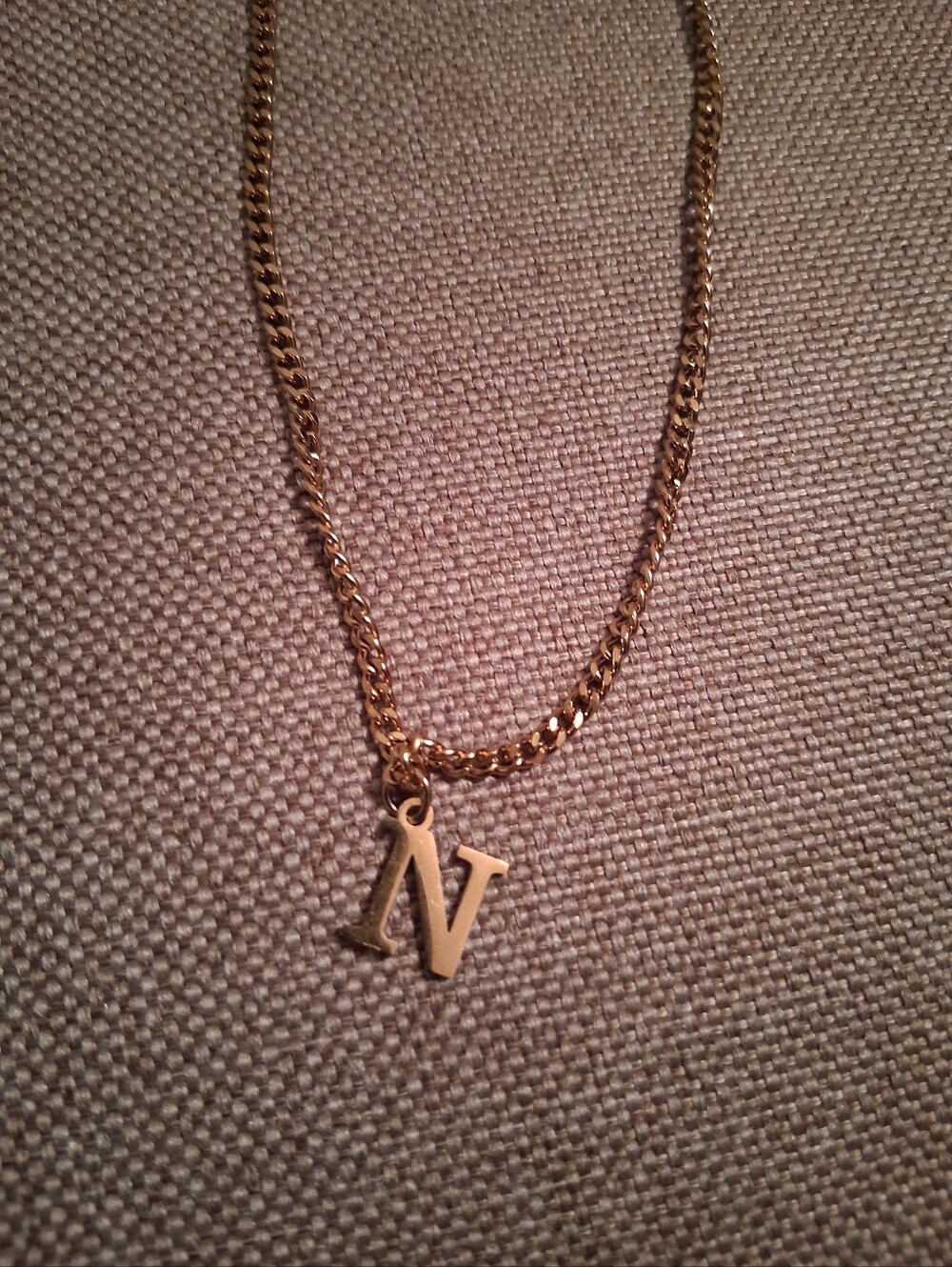 Stainless Steel N Initial Necklace